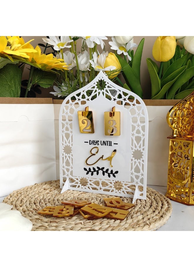 Acrylic Ramadan Advent Calendar Black Day of Ramadan Countdown Calendar Eid Mubarak Desk Calendars Ramadan Decorations for Home Party Decor Muslim Festival Reminder Holiday Ornaments Islam Decoration