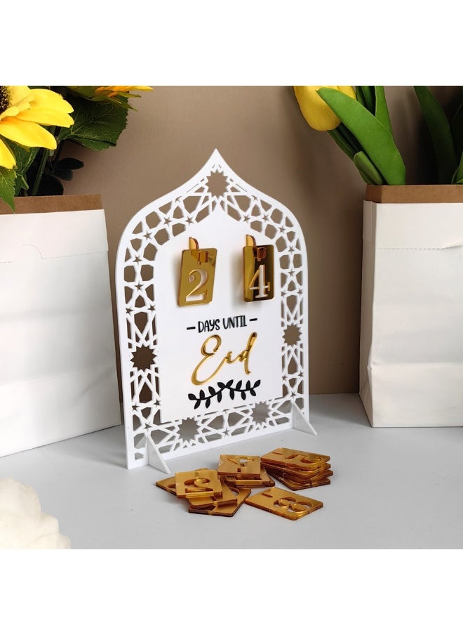 Acrylic Ramadan Advent Calendar Black Day of Ramadan Countdown Calendar Eid Mubarak Desk Calendars Ramadan Decorations for Home Party Decor Muslim Festival Reminder Holiday Ornaments Islam Decoration