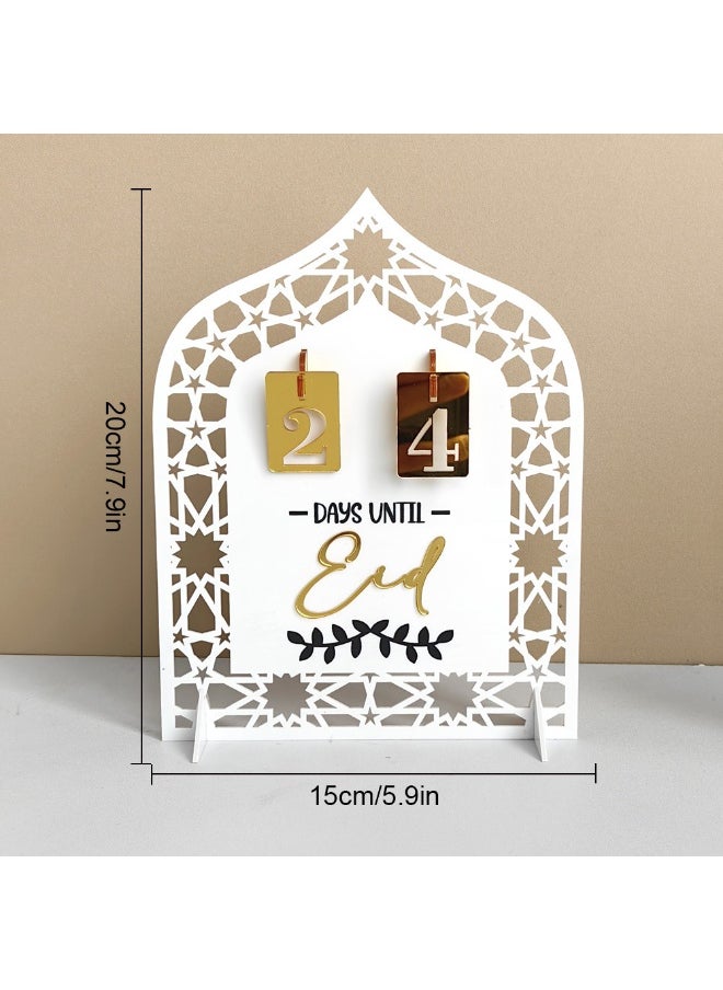 Acrylic Ramadan Advent Calendar Black Day of Ramadan Countdown Calendar Eid Mubarak Desk Calendars Ramadan Decorations for Home Party Decor Muslim Festival Reminder Holiday Ornaments Islam Decoration