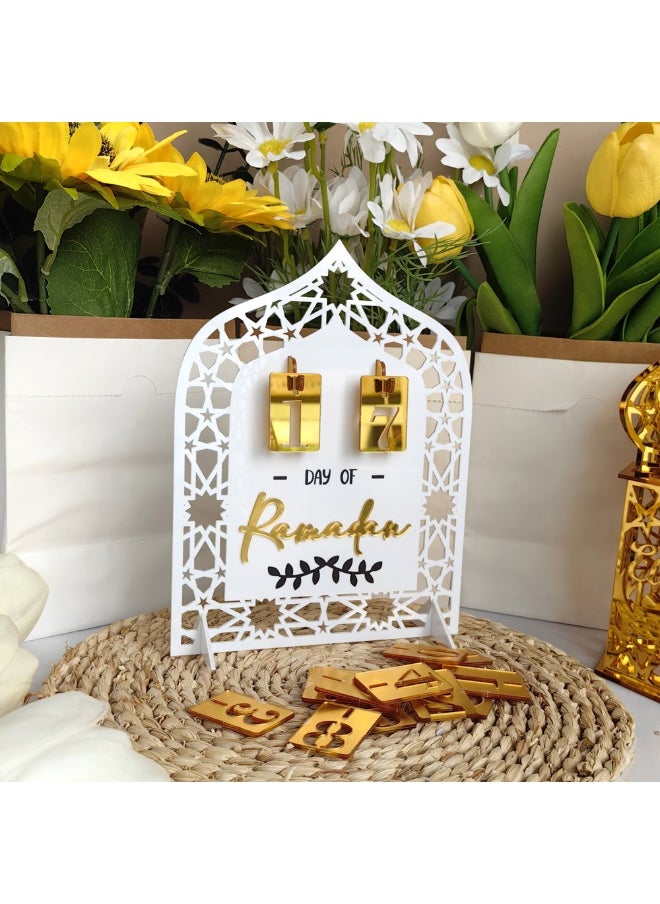 Acrylic Ramadan Advent Calendar Black Day of Ramadan Countdown Calendar Eid Mubarak Desk Calendars Ramadan Decorations for Home Party Decor Muslim Festival Reminder Holiday Ornaments Islam Decoration