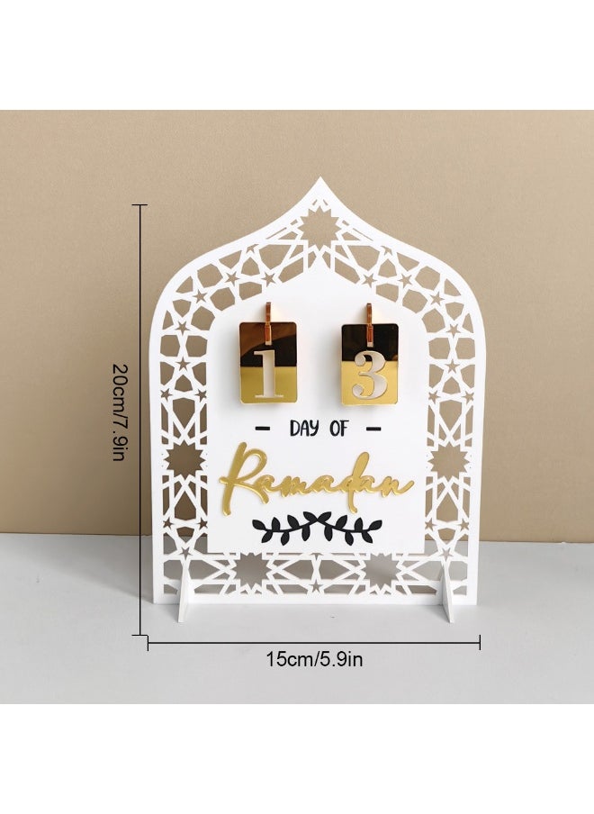 Acrylic Ramadan Advent Calendar Black Day of Ramadan Countdown Calendar Eid Mubarak Desk Calendars Ramadan Decorations for Home Party Decor Muslim Festival Reminder Holiday Ornaments Islam Decoration
