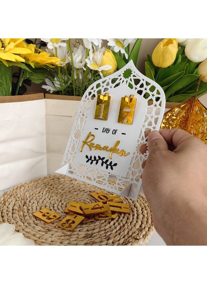Acrylic Ramadan Advent Calendar Black Day of Ramadan Countdown Calendar Eid Mubarak Desk Calendars Ramadan Decorations for Home Party Decor Muslim Festival Reminder Holiday Ornaments Islam Decoration