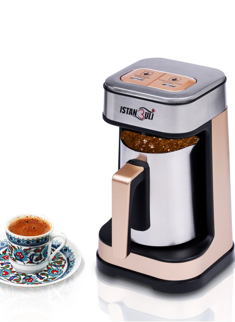 istanbuli premium stainless steel turkish coffee maker 700w with dual brewing modes – variable frequency & low heat brewing