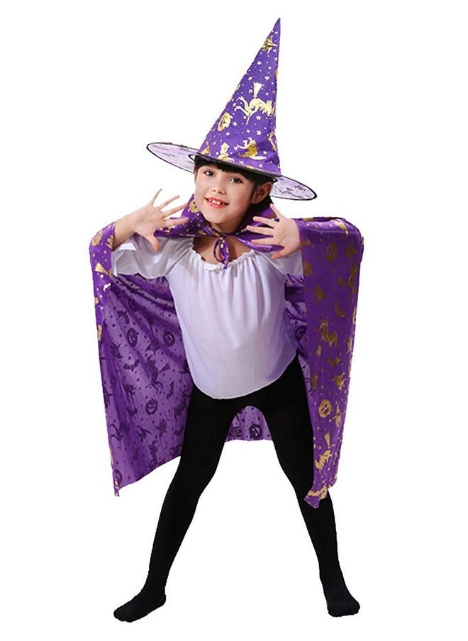 Halloween Dress For Boys And Girls (Cape & Hat Only)- Purple