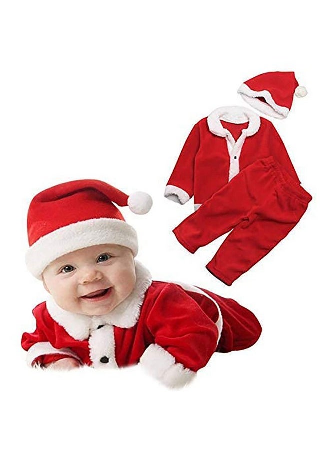 Santa Claus Baby Boys Christmas Dress Unisex With Cap And Bag (0-6 Months)