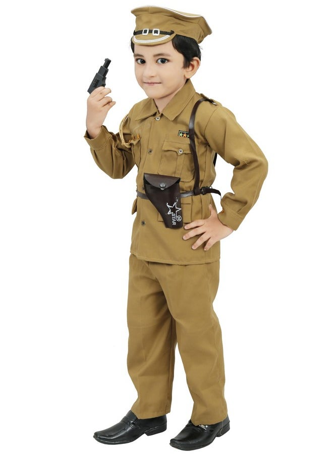 Cotton Police Costume Dress (3-4 Years),Brown