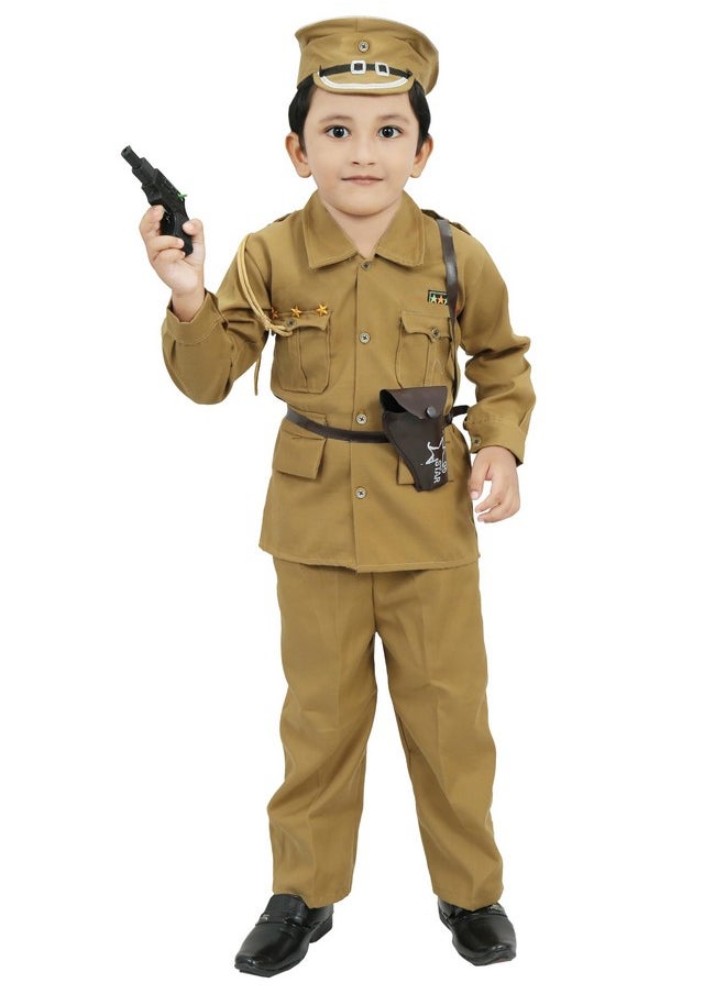 Cotton Police Costume Dress (3-4 Years),Brown