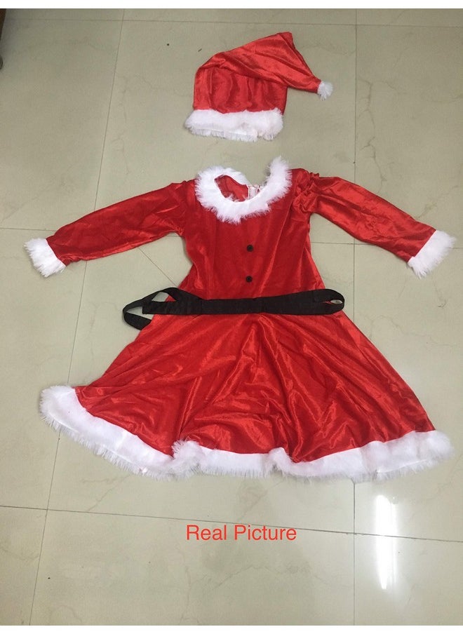 Miss Santa Costume For Christmas, Red (Boots Not Included) (3-5 Yrs)