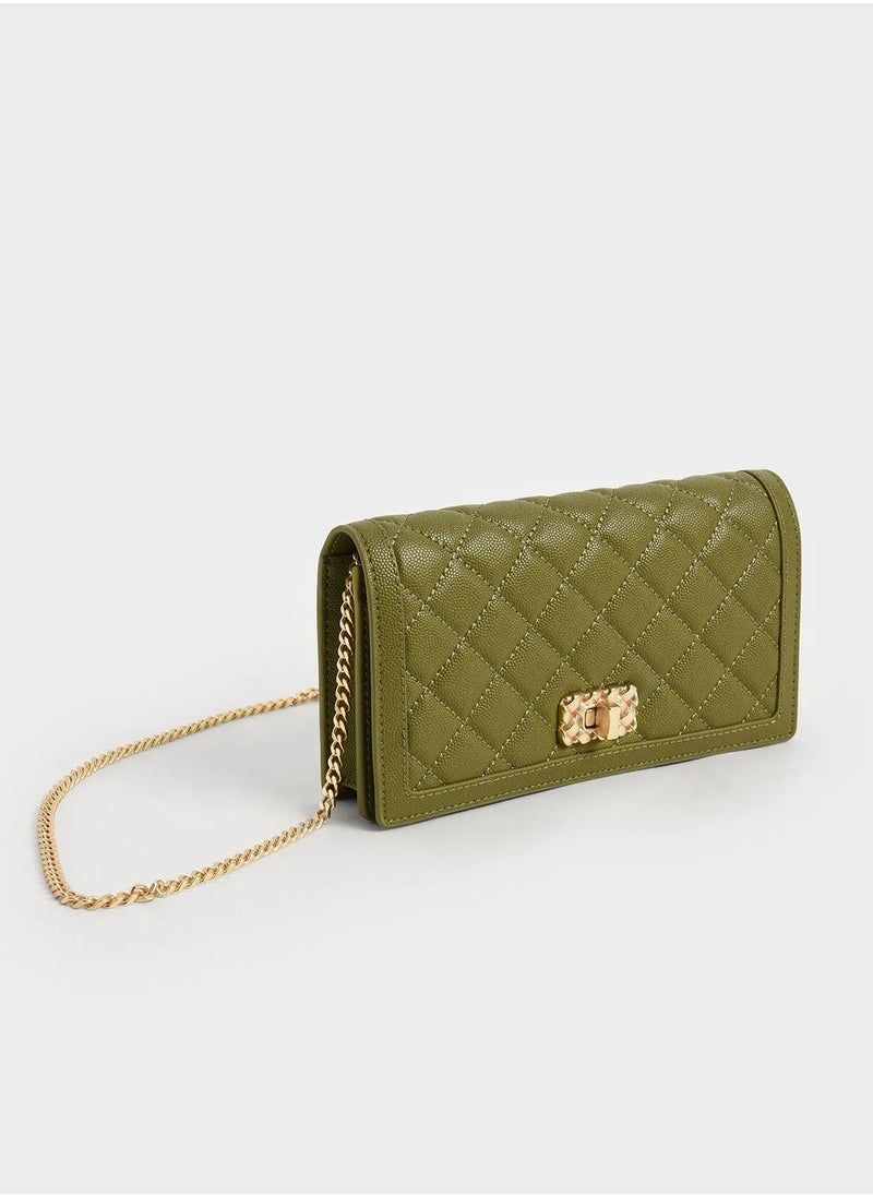 Charles & Keith Micaela Quilted Long Wallet