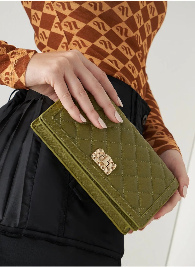 Charles & Keith Micaela Quilted Long Wallet