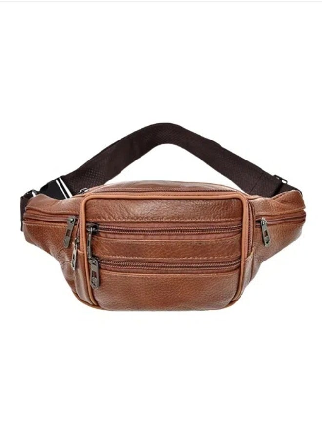 Men's Compartment Shoulder Bag Waist Bag, Mobile Phone Bag Waist Bag, Versatile And Durable (Khaki Color)