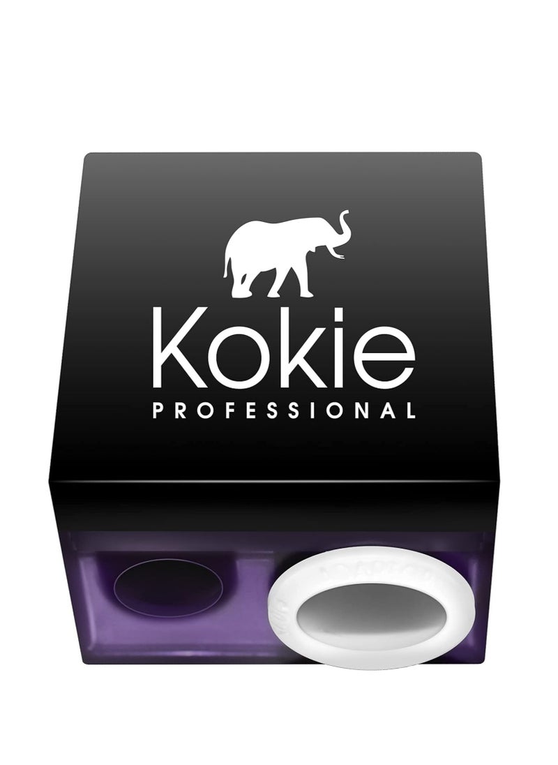 Kokie Makeup Pencil Sharpener for Lip, Eyebrow, and Eyeliner Pencil, Made in German Stainless Steel Blade, Size-Adjusting Adapter, Cleaning Stick