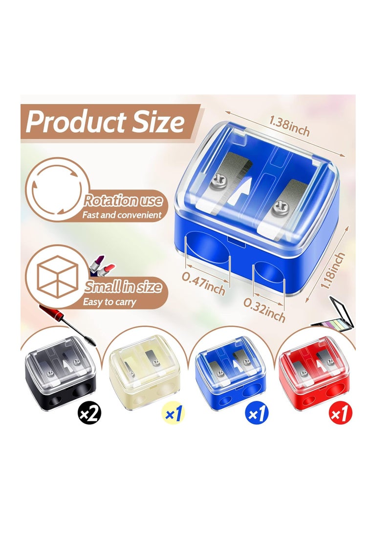 5 Pack Makeup Pencil Sharpener Eyeliner Sharpener Lip Pencil Sharpener Cosmetic Pencil Sharpener Dual Sharpener (Colorful)