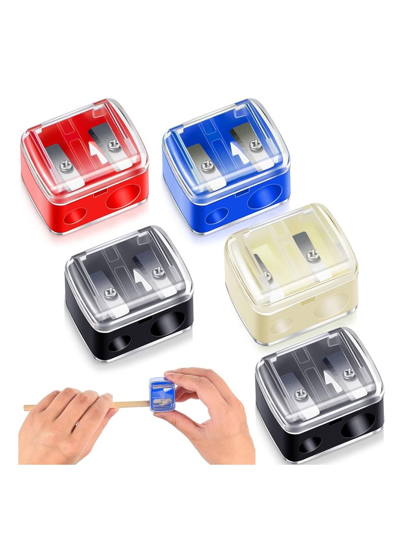 5 Pack Makeup Pencil Sharpener Eyeliner Sharpener Lip Pencil Sharpener Cosmetic Pencil Sharpener Dual Sharpener (Colorful)