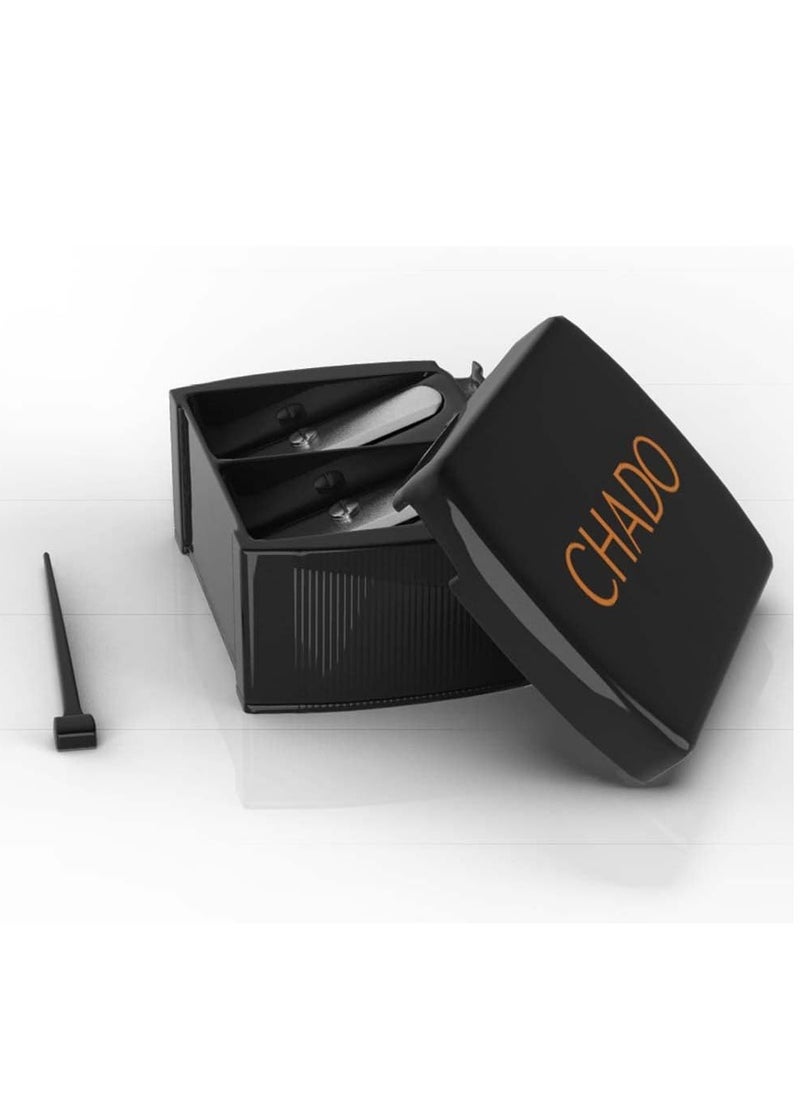 CHADO Double Blade Makeup Pencil Sharpener - Ideal for Sharpening Jumbo Pencils, Lip Pencils, Eyeliner Pencil