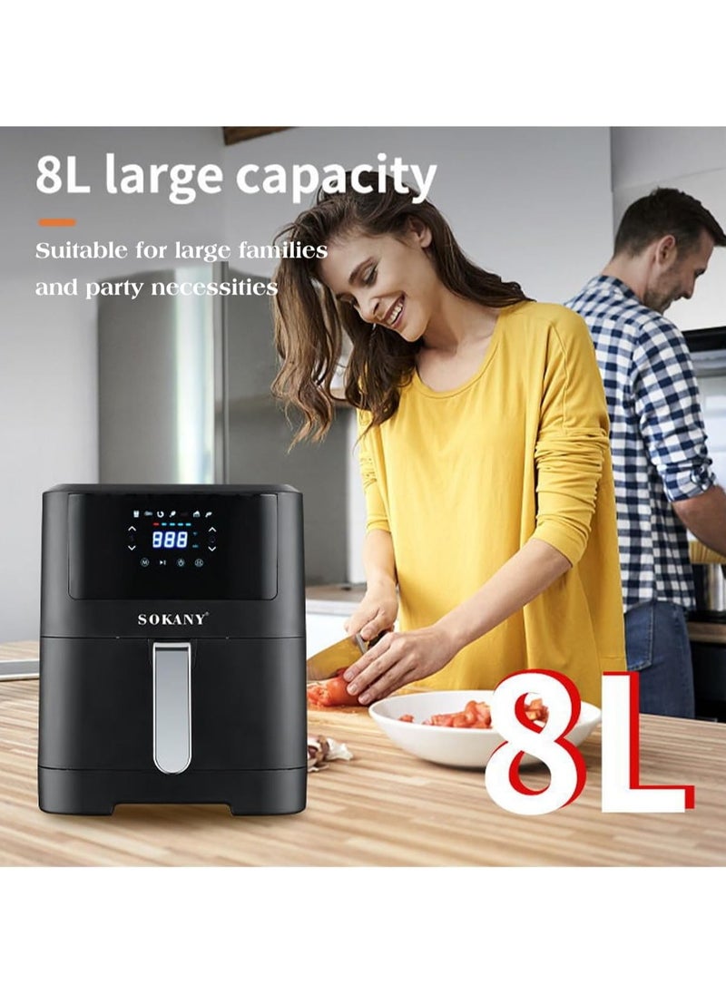 Sokany, Digital Air Fryer 8 L Black 2000 Watt Sk-Zg