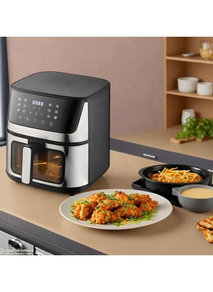 Digital Air Fryer 7L with Touch Control & Digital Display, 12 Cooking Modes, Adjustable Temperature, 60-Min Timer, Oil-Free Cooking for Frying, Baking, Grilling, and Roasting