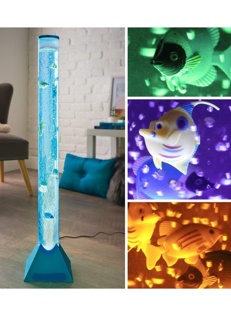 Fish Bubble Lamp – Sea Creature Design with Jellyfish & Seahorse, 90cm Tall, 7 Changing Colors for Unique Sensory Experience, Metallic – Ideal for Relaxation, Stress Relief & Home Décor | Perfect for Living Room, Bedroom & Kids Rooms