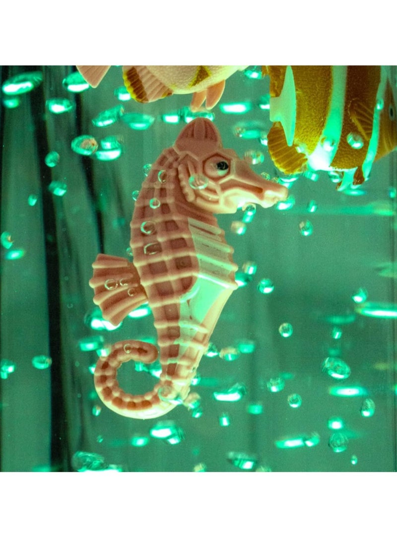 Fish Bubble Lamp – Sea Creature Design with Jellyfish & Seahorse, 90cm Tall, 7 Changing Colors for Unique Sensory Experience, Metallic – Ideal for Relaxation, Stress Relief & Home Décor | Perfect for Living Room, Bedroom & Kids Rooms