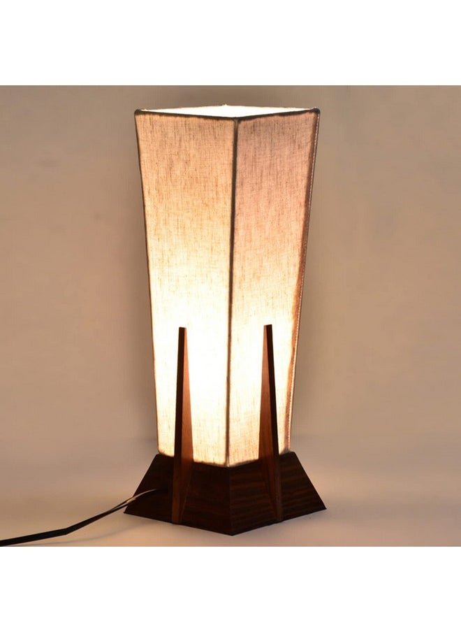 Sheesham Wooden 'Pyramid' Table Lamp For Bedroom & Living Room (14 Inch, Wood, Without Bulb, Pack Of 1) |Bedside Table Lamp Side Table Lamps For Home Decoration Office Side Lamp