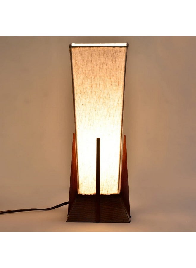 Sheesham Wooden 'Pyramid' Table Lamp For Bedroom & Living Room (14 Inch, Wood, Without Bulb, Pack Of 1) |Bedside Table Lamp Side Table Lamps For Home Decoration Office Side Lamp