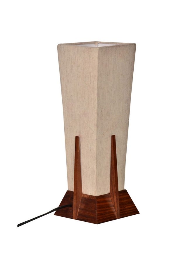 Sheesham Wooden 'Pyramid' Table Lamp For Bedroom & Living Room (14 Inch, Wood, Without Bulb, Pack Of 1) |Bedside Table Lamp Side Table Lamps For Home Decoration Office Side Lamp