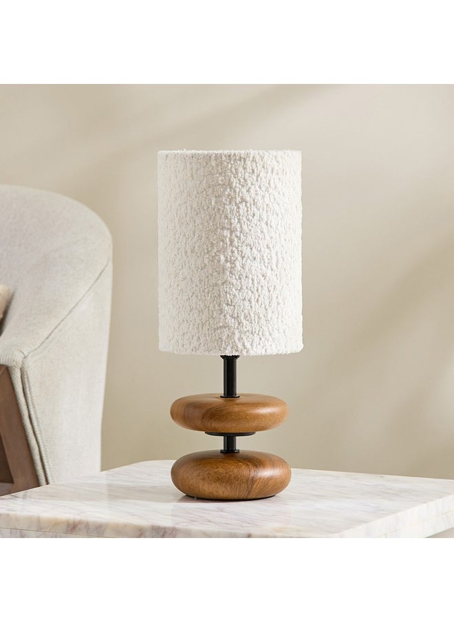 Marbella Ceramic Table Lamp with Cashmere Boucle Shade 33.5 cm