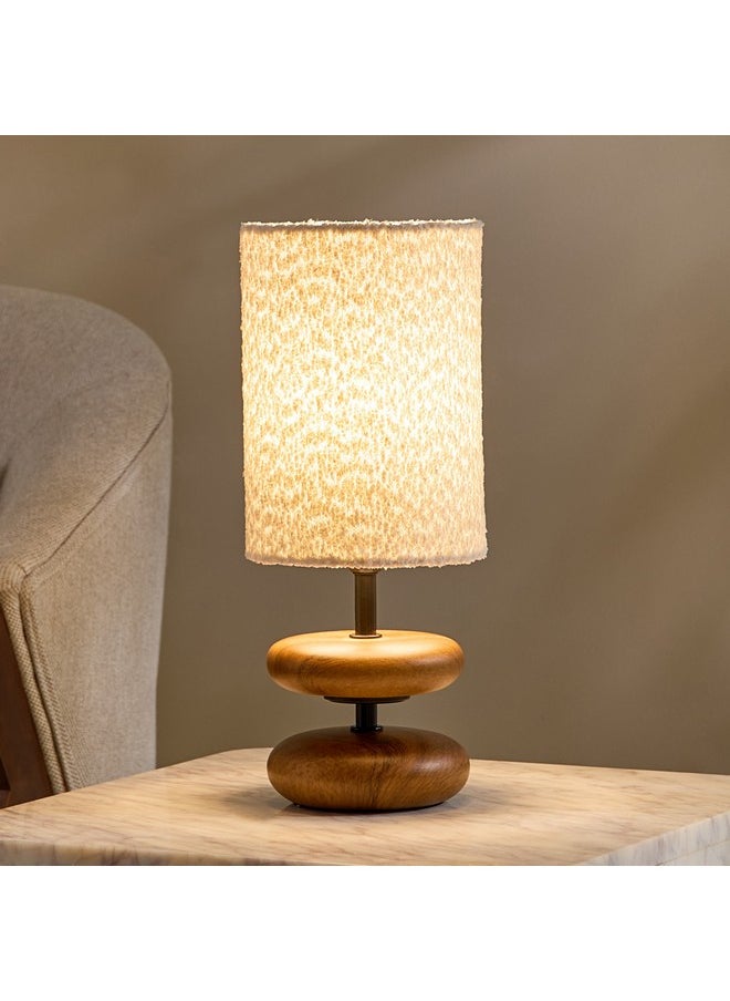 Marbella Ceramic Table Lamp with Cashmere Boucle Shade 33.5 cm