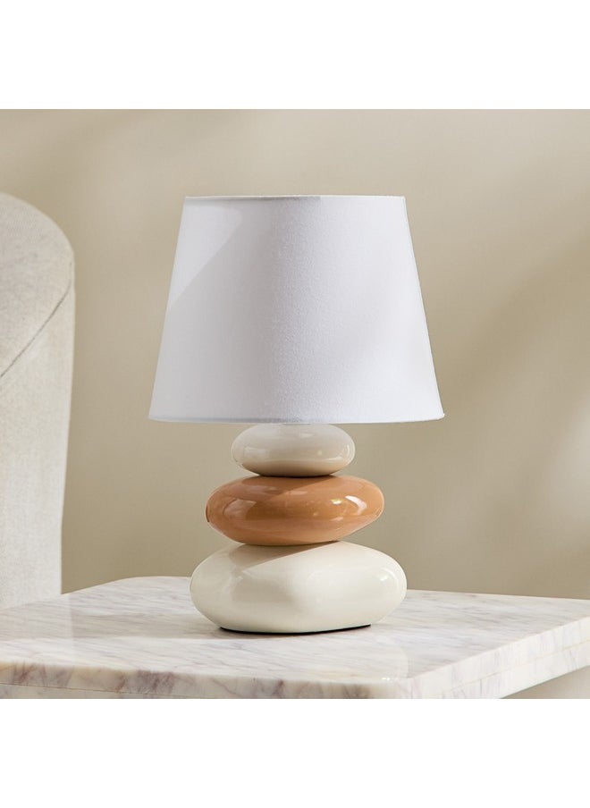 Marbella Ceramic Table Lamp with Fabric Shade 29 cm