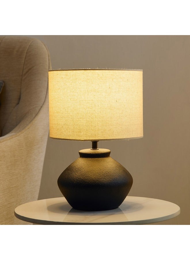 Marbella Ceramic Table Lamp with Linen Shade 32.5 cm