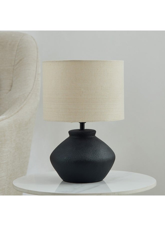 Marbella Ceramic Table Lamp with Linen Shade 32.5 cm