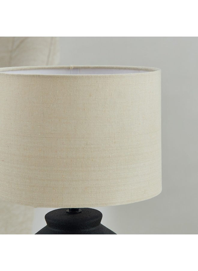 Marbella Ceramic Table Lamp with Linen Shade 32.5 cm