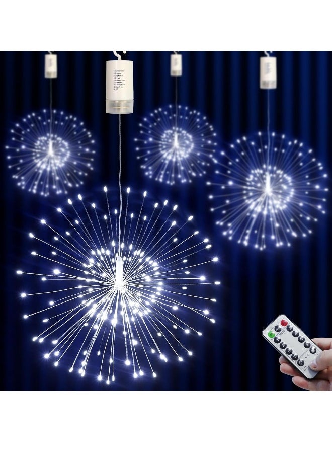 Lights,120 LED Copper Wire Starburst String Light Battery Operated, 8 Modes sparkling Lights with Remote, Wedding  Decorative Hanging Lights for Party Patio White