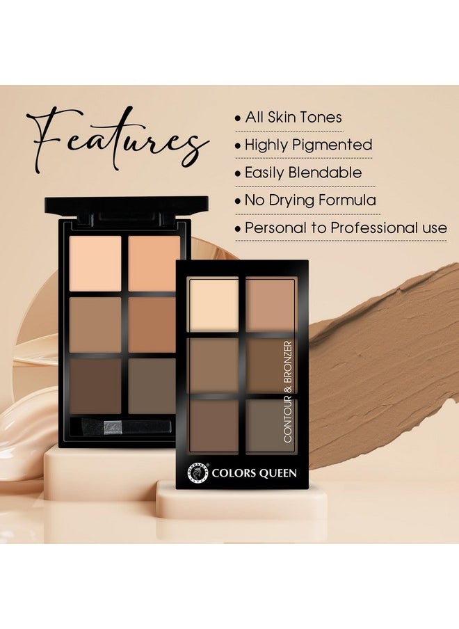 Contour & Bronzer Palette | Matte Finish & Long Lasting Formula | Easy To Blend, Creamy Texture, Lightweight Contour And Bronzer Palette For Face Makeup (Shade - 02, 17G)