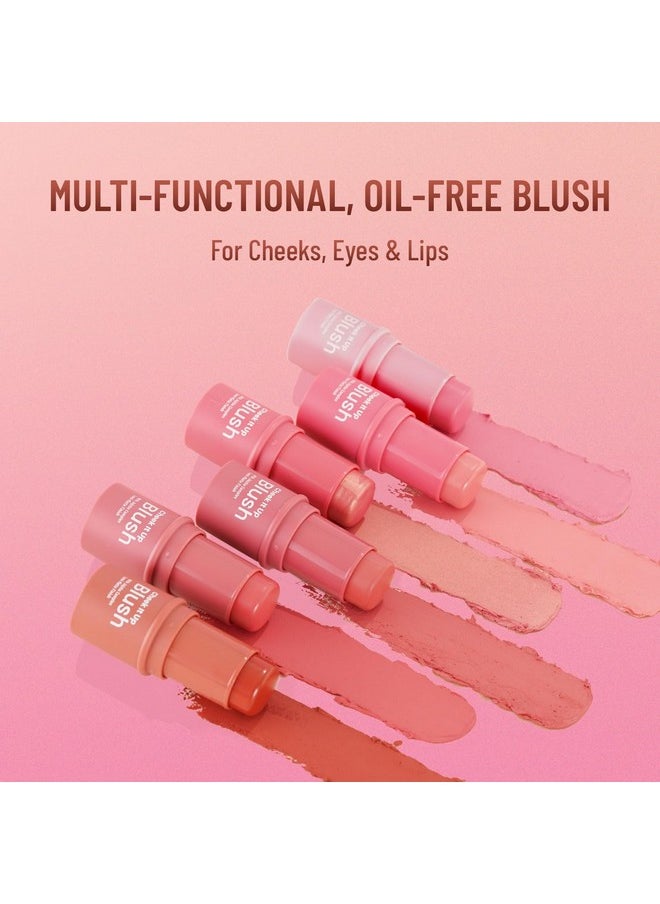 Cheek It Up Blush For Cheeks|Lumi-Matte Finish | Lightweight | Easily Blendable | With Jojoba Oil | Shade- Buffed With Rose, 8G