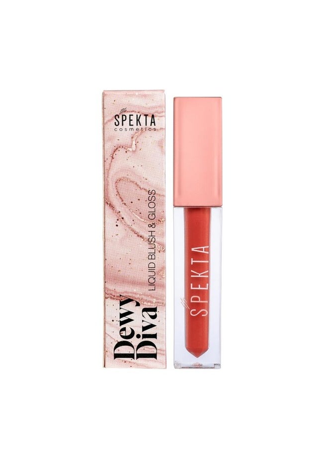 Dewy Diva 3-In-1 Lip Cheek And Eye Shadow Tint | Glass Skin Finish | Buildable Makeup Liquid Blush (4.2Ml, Vegan) (305 Regal (Red))