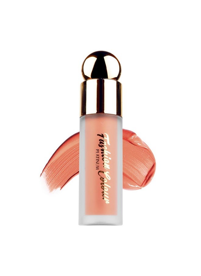 Platinum Liquid Blusher | Long-Lasting | Liquid Dewy Blush | Lightweight Blush | Ultra-Pigmented Formula | Buildable Liquid Blush | Dewy & Radiant Finish | (Peach, 5Gm)