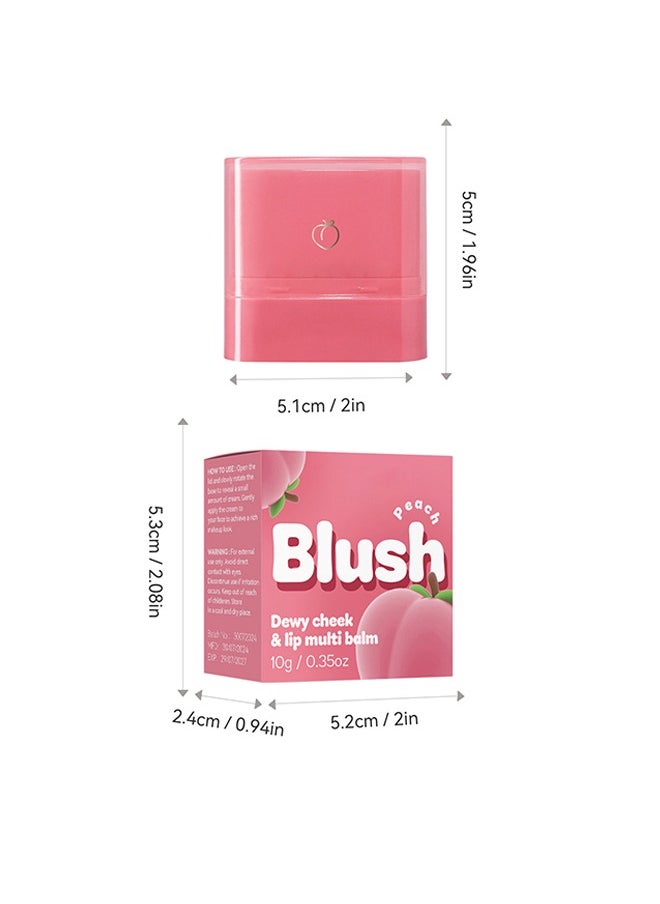 Blush Dewy Cheek & Lip Multi Balm - Fruit Flavor Makeup, Face Brightening Lasting Colo, Blusher Stick Natural Glow Silly Blusher Light And Soft Feeling The Apply On Your Face 01#Peach