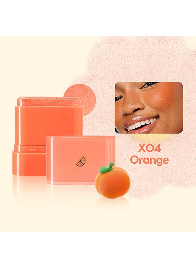 Blush Dewy Cheek & Lip Multi Balm - Fruit Flavor Makeup, Face Brightening Lasting Colo, Blusher Stick Natural Glow Silly Blusher Light And Soft Feeling The Apply On Your Face 04#Orange