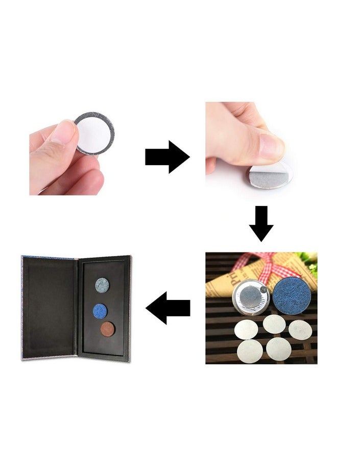 50Pcs Round Metal Stickers For Non-Magnetic Eyeshadow Pan Use With Magnetic Makeup Palette (Diameter 2.5Cm)