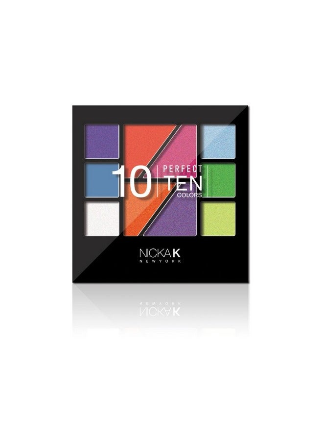 Nicka K Perfect Ten Colors Eyeshadow Palette-Ap020, Multicolor, 9 G