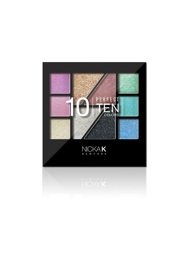 Nicka K Perfect Ten Colors Eyeshadow Palette-Ap021, Multicolor, 9 G