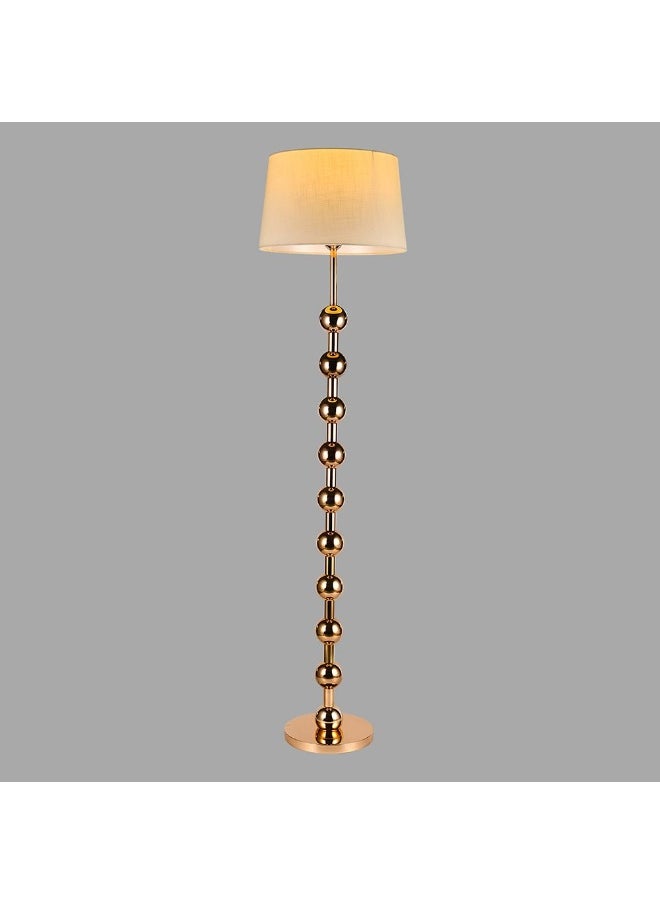 Danube Home Hampton Lamp Metal+Fabric L80 Xw30 Xh20 E27 Gold F1192-A | Contemporary Standing Floor Lamps | Modern Design Indoor Lighting For Bedroom Dining Living Room