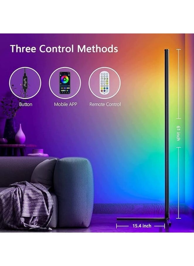 Corner Floor Lamp - Modern RGB Corner Lamp - 356 Mood Lighting Modes Color Changing LED Corner Light