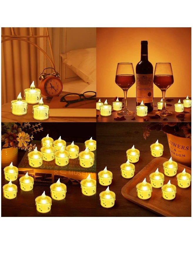 LED Tea Lights Candles, 24 Pack Flameless Led Tealights Battery Operated Fake Electric Candles Decoration for Party Wedding Birthday Mother's Day Gifts, Batteries Include