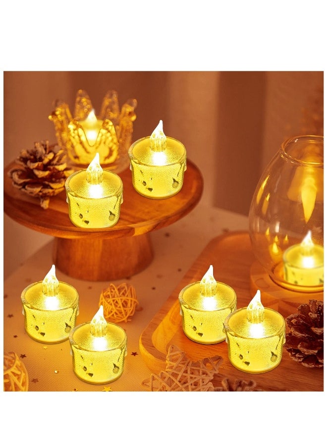 LED Tea Lights Candles, 24 Pack Flameless Led Tealights Battery Operated Fake Electric Candles Decoration for Party Wedding Birthday Mother's Day Gifts, Batteries Include