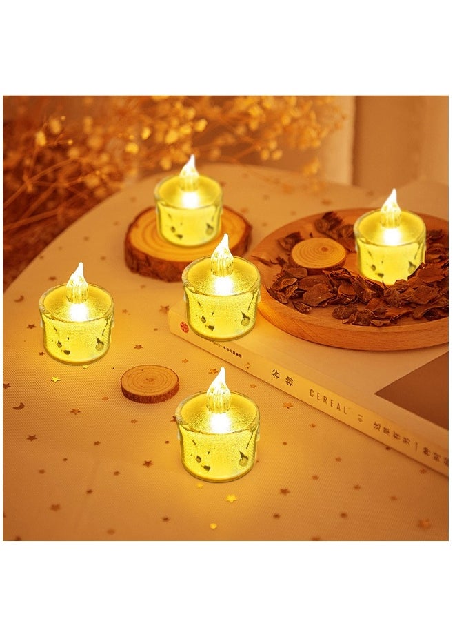 LED Tea Lights Candles, 24 Pack Flameless Led Tealights Battery Operated Fake Electric Candles Decoration for Party Wedding Birthday Mother's Day Gifts, Batteries Include