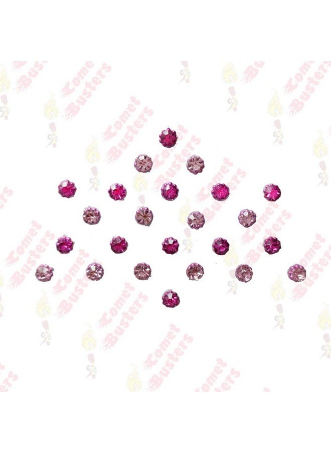 Comet Busters Beautiful Pink Diamond Dot Bindi For Women (Bin120)(2.5Mm)