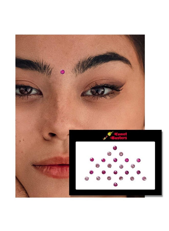 Comet Busters Beautiful Pink Diamond Dot Bindi For Women (Bin120)(2.5Mm)