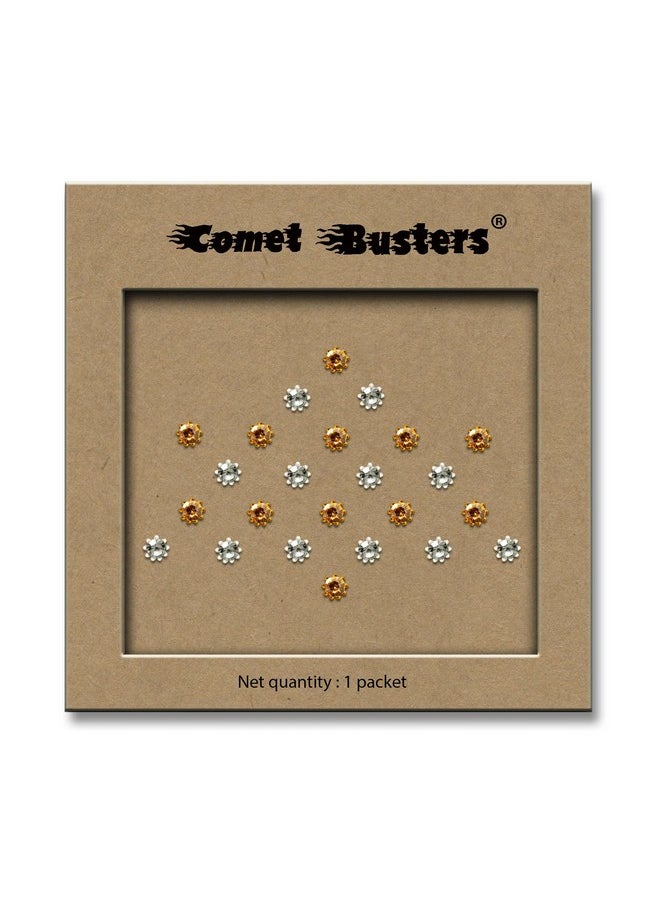 Comet Busters Comet Buster Gold And Silver Diamond Dot Bindi For Women (Bin129)(2.5Mm)